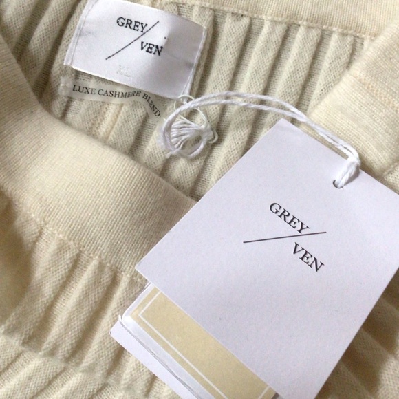 Grey/Ven The Hutton cashmere Blend Ribbed Midi Skirt, Natural, XL, New With Tags - Picture 10 of 10